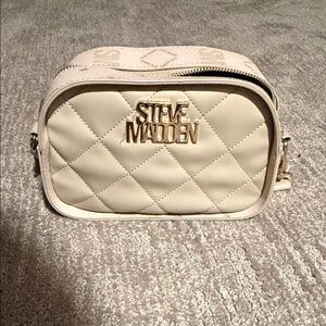 Steve Madden Beige Quilted Crossbody Bag